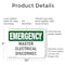 Signmission Master Electrical Disconnect Emergency Sign, Plastic, 10in W x 7in L, 2PK OS-2PACK-EM-P-710-L-10401 - alternate 3